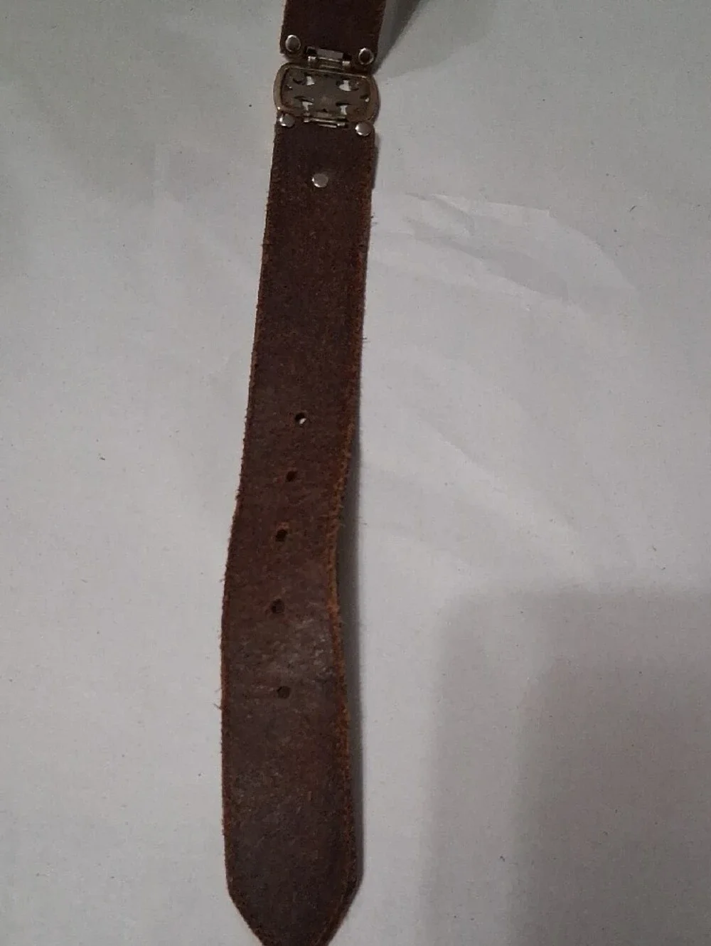 VINTAGE Fossil Brown Leather Women's Belt with Gold-Tone Ornate Buckle